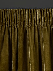 Rockett St George Green Pencil Pleat Perfect Velvet Curtain - Image 4 of 4