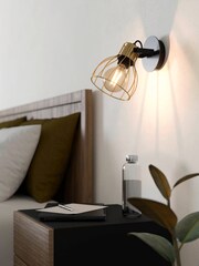 Eglo Black Sambatello IP20 Caged Wall - Image 1 of 3