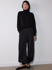 Whistles Black Cashmere Seam Roll Neck Knit Jumper - Image 1 of 4