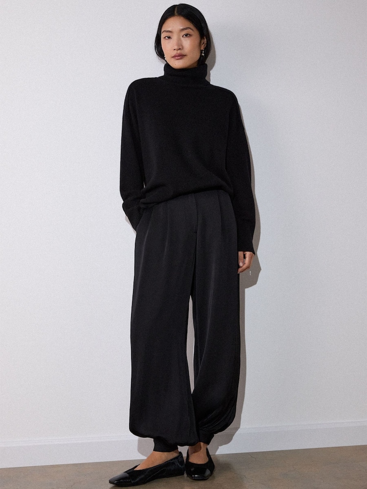 Whistles Black Cashmere Seam Roll Neck Knit Jumper - Image 1 of 4