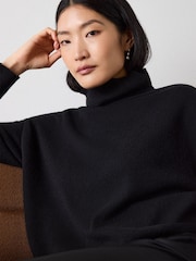 Whistles Black Cashmere Seam Roll Neck Knit Jumper - Image 4 of 4