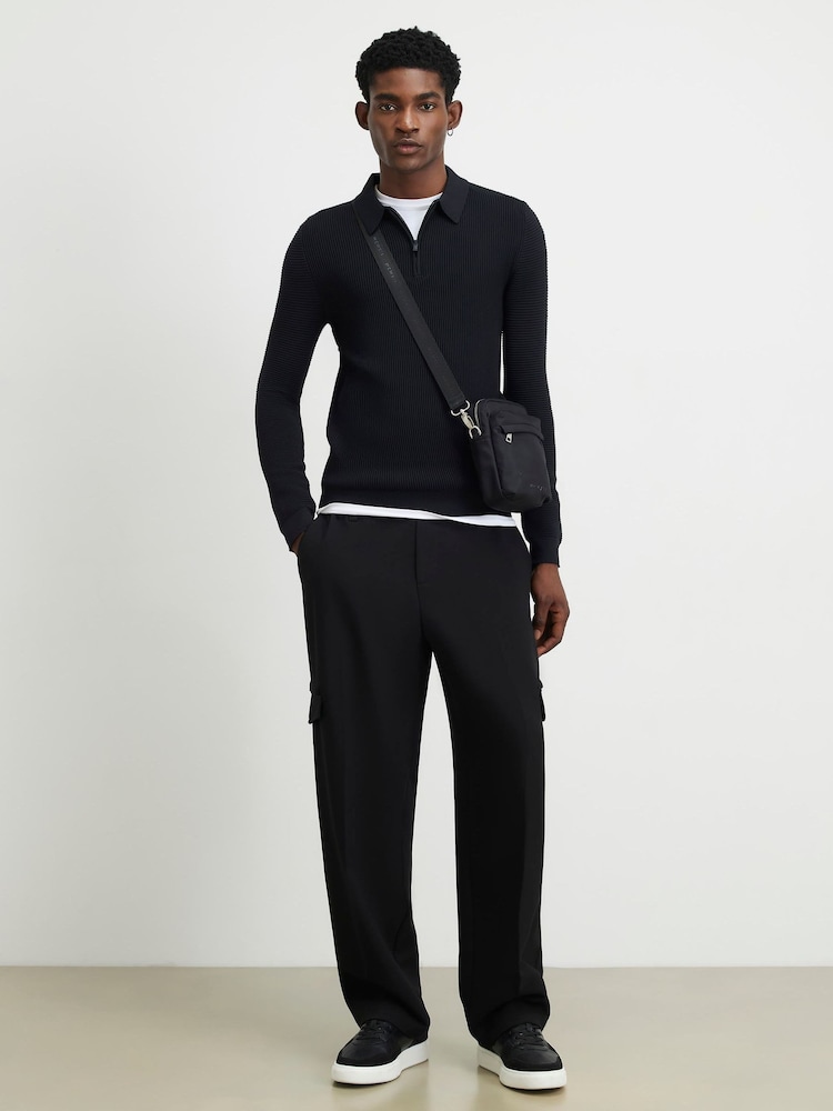 River Island Black Muscle Fit Polo Shirt - Image 2 of 4