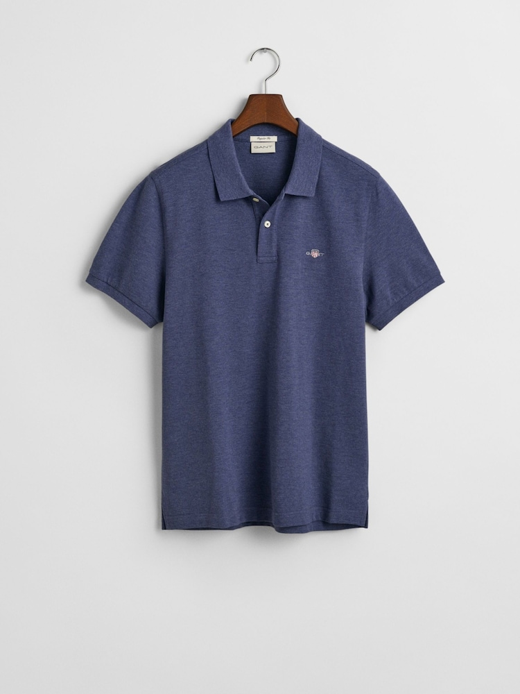 Melange azul - Camisa polo GANT Regular 100% Cotton Shield - Imagem 5 de 5