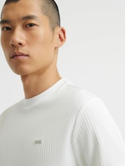 River Island Slim Fit Vertical Stripe Ottoman T-Shirt - صورة 3 من 4
