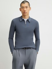 River Island Grey Muscle Fit Polo Shirt - Image 1 of 4