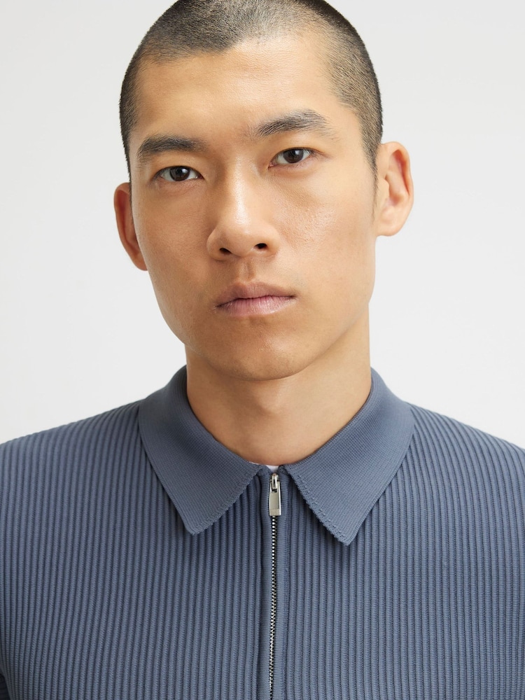 River Island Grey Muscle Fit Polo Shirt - Image 4 of 4