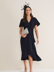 Phase Eight Blue Petite Julissa Wrap Dress - Image 3 of 7