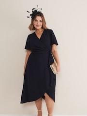 Phase Eight Blue Petite Julissa Wrap Dress - Image 6 of 7