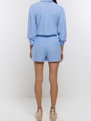 River Island Blue Linen City Shorts - Image 2 of 4