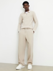 River Island Cream Muscle Fit Polo Shirt - Image 3 of 4