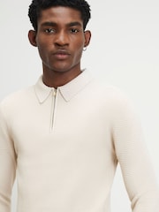 River Island Cream Muscle Fit Polo Shirt - Image 4 of 4