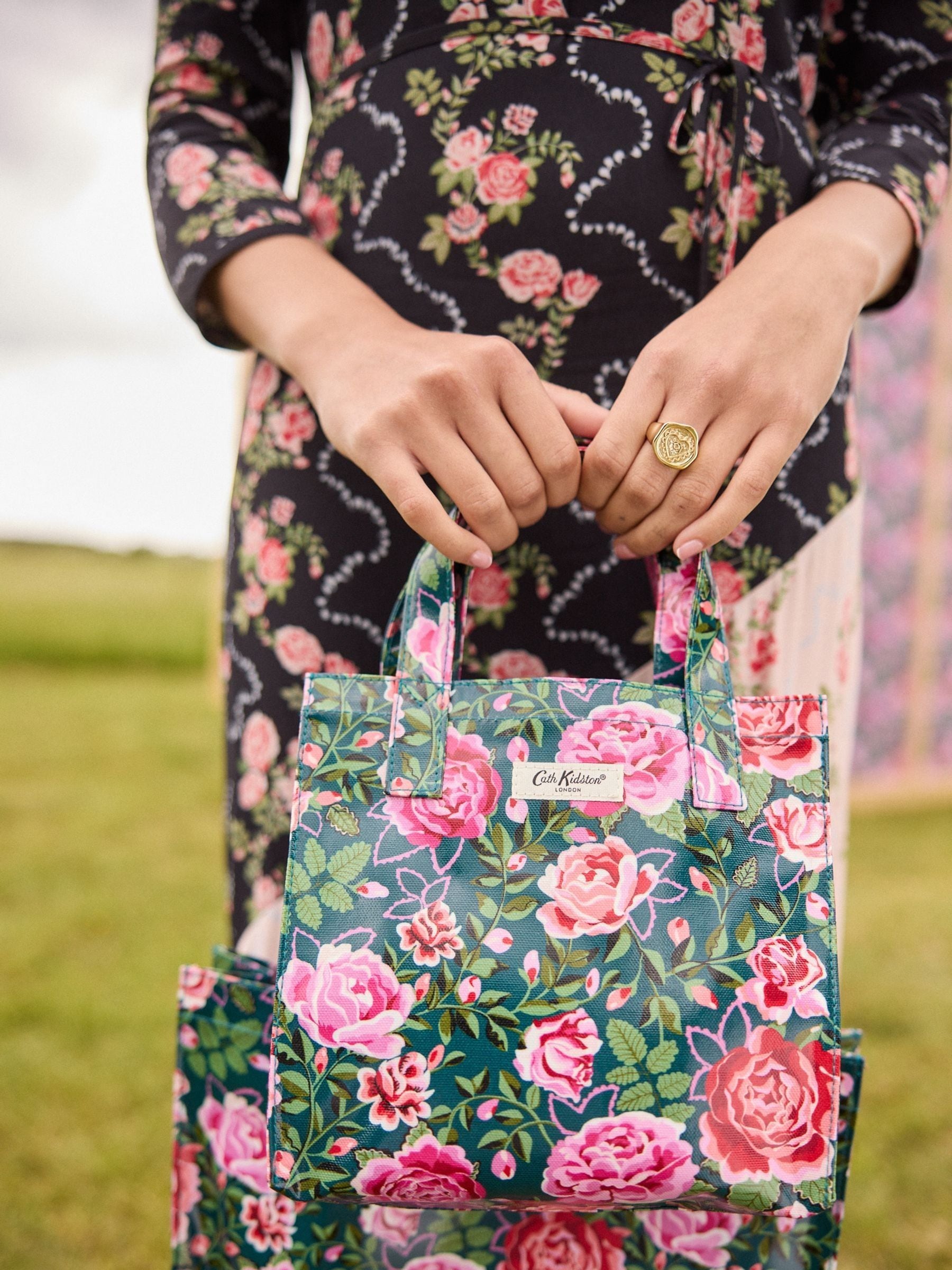 Buy Cath Kidston Green Floral Small Coated Bookbag from Next New Zealand