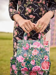 Cath Kidston Green Floral 100% Cotton Small Coated Bookbag - Image 7 of 12