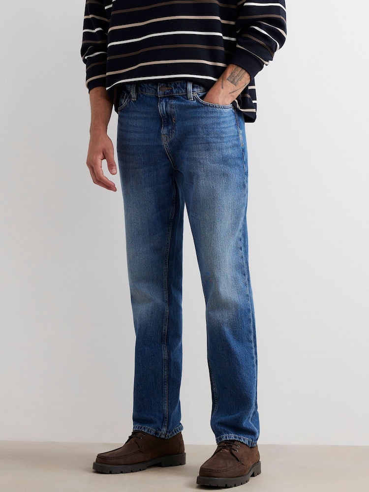 River Island Blue Straight Fit Jeans - Image 1 of 4