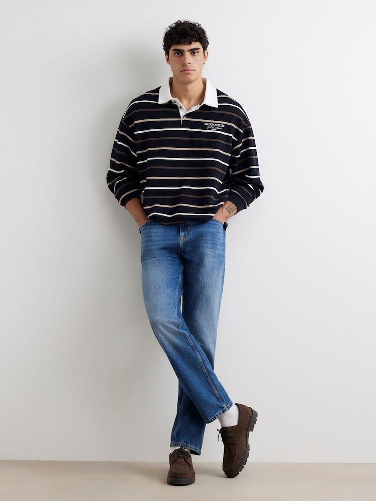 River Island Blue Straight Fit Jeans - Image 2 of 4