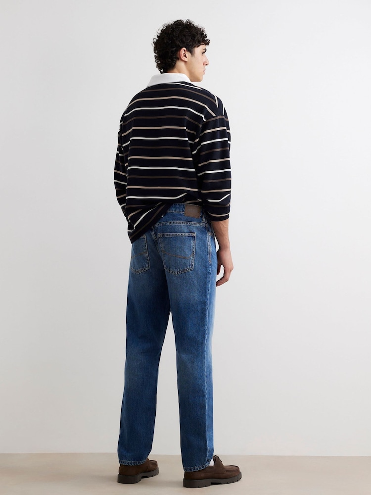 River Island Blue Straight Fit Jeans - Image 4 of 4