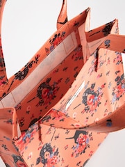 Cath Kidston Orange Scaredy Cat 100% Cotton Small Coated Bookbag - Image 4 of 5