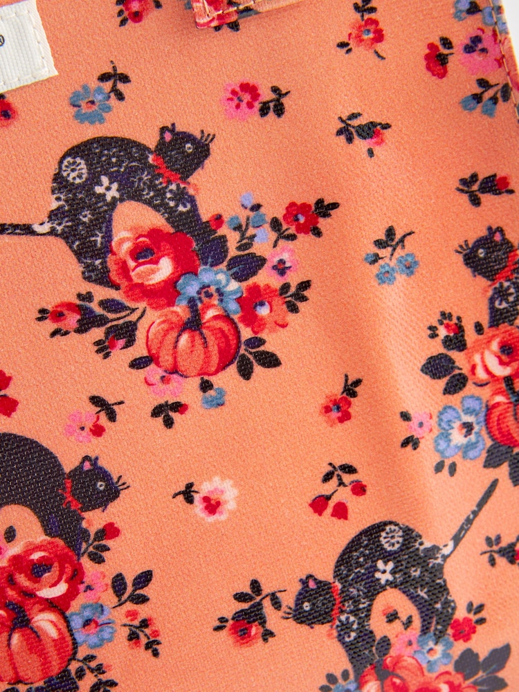 Cath Kidston Orange Scaredy Cat 100% Cotton Small Coated Bookbag - Image 5 of 5