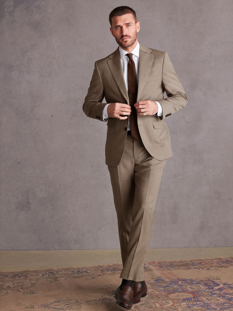 Stone Slim Fit Signature Wool Suit: Trousers - Image 2 of 9