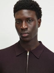 River Island Dark Burgundy Slim Fit Essential Polo Shirt - Image 4 of 4