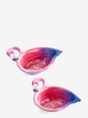 Set of 2 Pink/Purple Flamingo Picnic Serve Bowls - Image 3 of 3