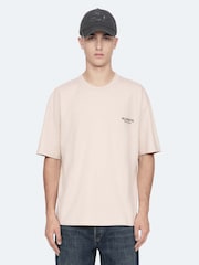 AllSaints Light Pink Shadow Short Sleeve Crew Neck T-Shirt - Image 1 of 8
