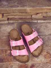 Birkenstock Pink/Black Arizona Birko Flor Patent Sandals - Image 4 of 6