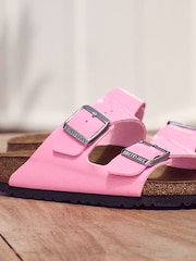 Birkenstock Pink/Black Arizona Birko Flor Patent Sandals - Image 5 of 6