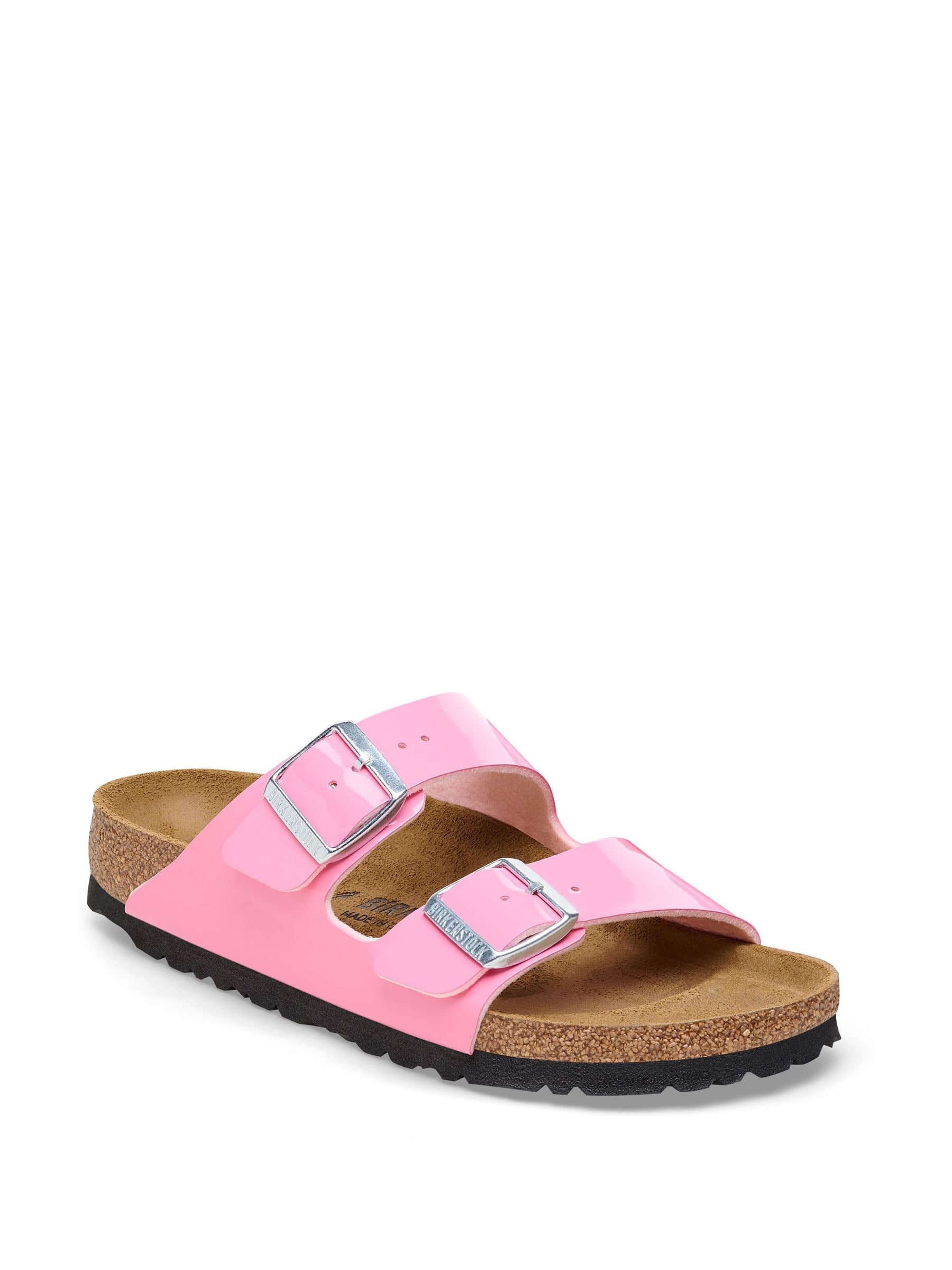 Kaufe Sie Pink und Schwarz Birkenstock Arizona Birko Flor Lacksandalen bei Next Deutschland