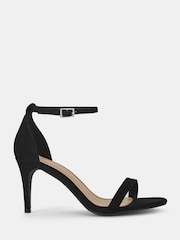 Novo Black Wide Fit Berril Two Part Stiletto Mid Heel Sandals - Image 2 of 4