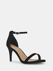 Novo Black Wide Fit Berril Two Part Stiletto Mid Heel Sandals - Image 3 of 4