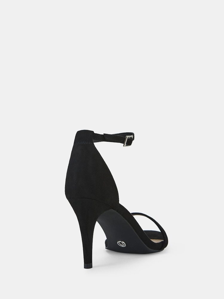 Novo Black Wide Fit Berril Two Part Stiletto Mid Heel Sandals - Image 4 of 4