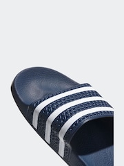 adidas Originals Navy Adilette Slides - Image 12 of 12