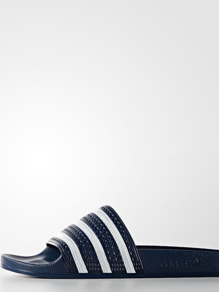 adidas Originals Navy Adilette Slides - Image 2 of 12
