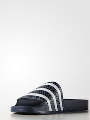 adidas Originals Navy Adilette Slides - Image 3 of 12