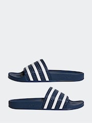 adidas Originals Navy Adilette Slides - Image 6 of 12