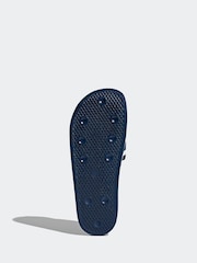 adidas Originals Navy Adilette Slides - Image 8 of 12