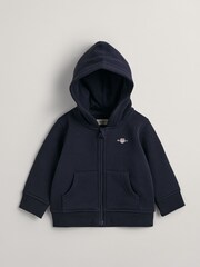 GANT Blue Baby Shield Logo Full Zip Hoodie - Image 1 of 2