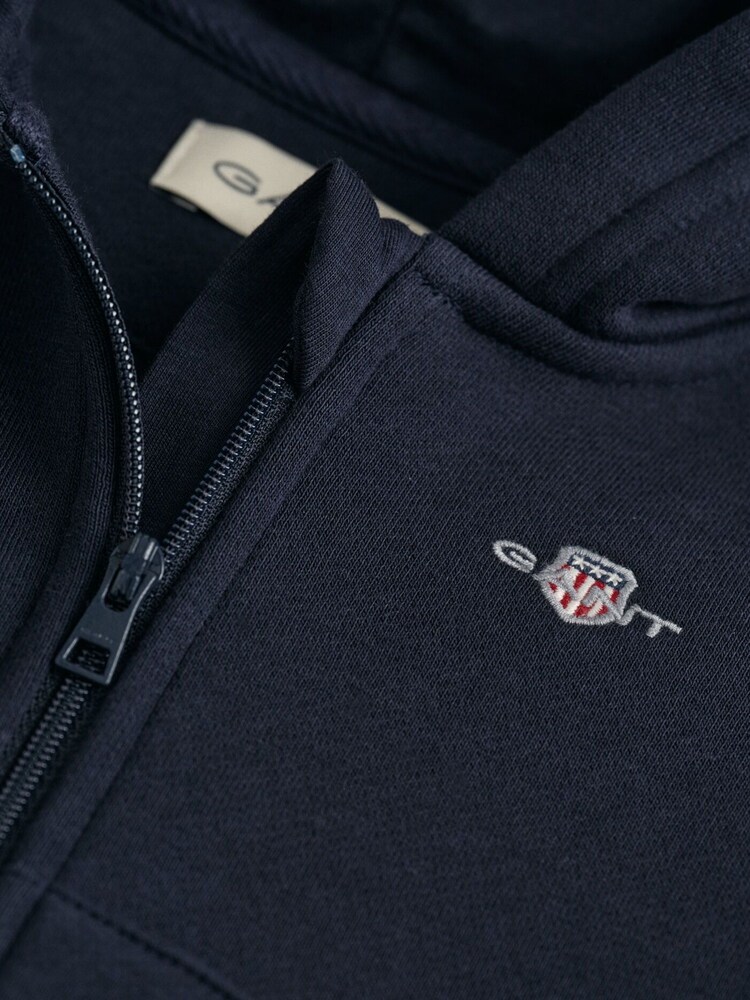 GANT Blue Baby Shield Logo Full Zip Hoodie - Image 2 of 2