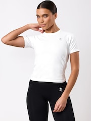 Gym King White Power Lightweight Seamless Loose Fit T-Shirt - Image 1 of 4