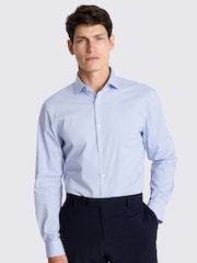 MOSS Light Blue Slim Stretch Shirt - Image 1 of 5