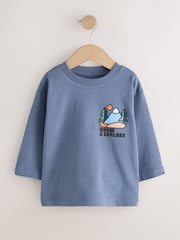 Blue Roam and Explore Long Sleeve Back Graphic T-Shirt (3mths-10yrs) - Image 1 of 4
