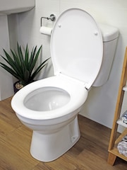 Showerdrape White Granada Soft Close One Button Release Toilet Seat - Image 1 of 4