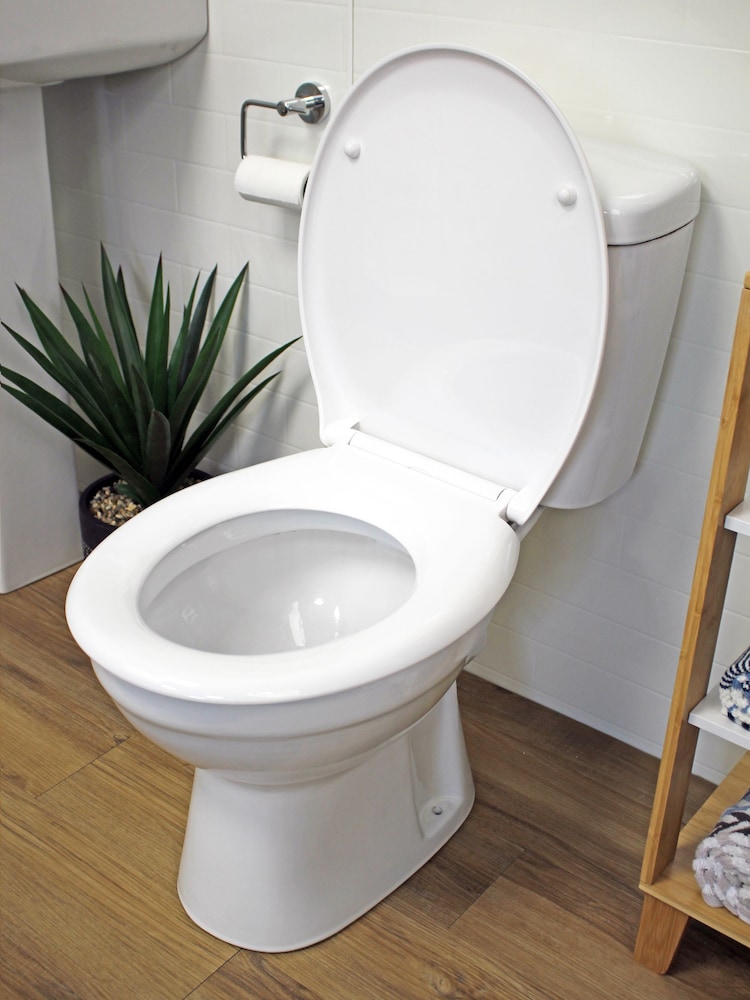 Showerdrape White Granada Soft Close One Button Release Toilet Seat - Image 1 of 4