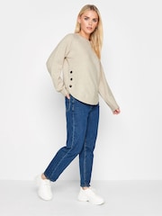 PixieGirl Petite Brown Button Hem Jumper - Image 2 of 4