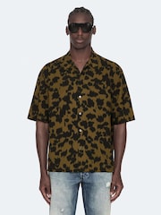 AllSaints Green Leo Short Sleeve Shirt - Image 1 of 8