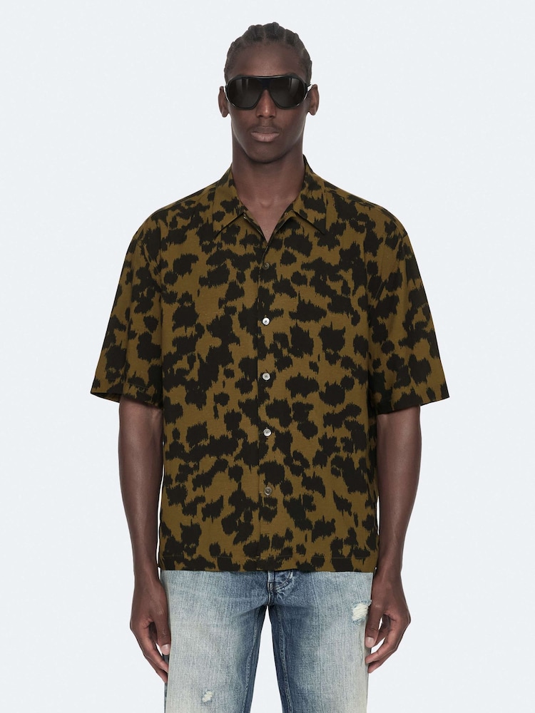 AllSaints Green Leo Short Sleeve Shirt - Image 1 of 8