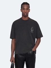 Crno - AllSaints Roller Short Sleeve Crew Neck T-Shirt - Slika 1 od 8