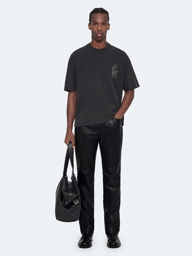 Crno - AllSaints Roller Short Sleeve Crew Neck T-Shirt - Slika 2 od 8 Crno - AllSaints Roller Short Sleeve Crew Neck T-Shirt - Slika 2 od 8