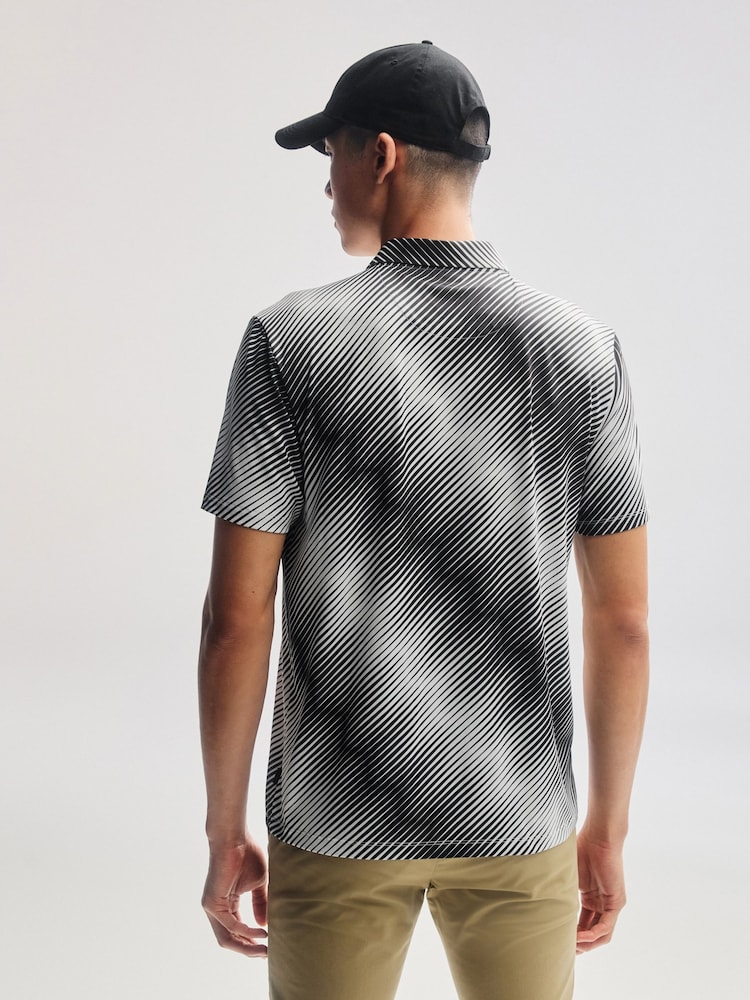 Monochrome Print Golf Polo Shirt - Image 2 of 8